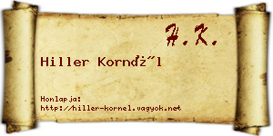 Hiller Kornél névjegykártya
